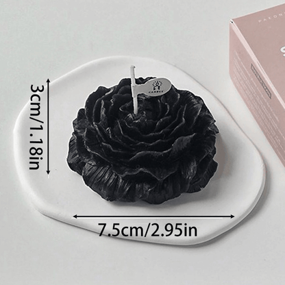 Bougie parfumée en forme de rose noire, dimensions 7,5 cm x 3 cm – Bougie d'aromathérapie pour une ambiance romantique et relaxante