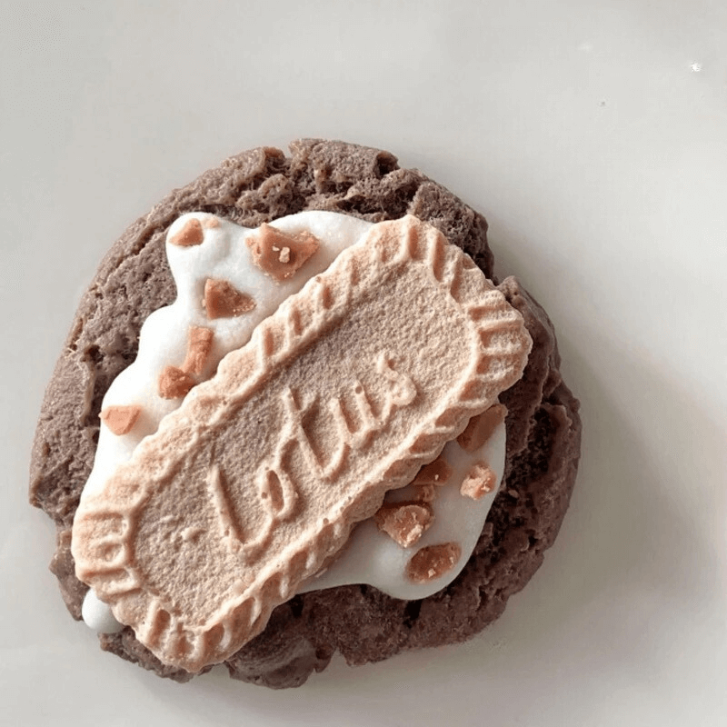 Bougie parfumée en forme de cookie avec biscuit Lotus en cire de soja