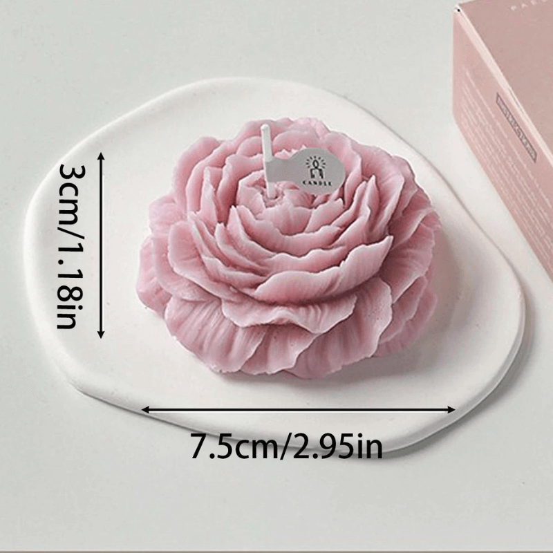 Bougie parfumée en forme de rose, 3cm de hauteur et 7.5cm de largeur, aromathérapie senteur apaisante, décoration romantique et relaxante.