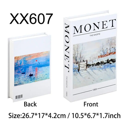 Faux livre de décoration "Monet" art moderne, taille 26.7x17x4.2cm, parfait pour ajouter une touche élégante à votre intérieur.