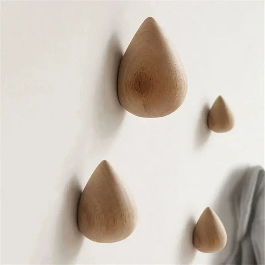 Bois crochet goutte d'eau fixé au mur, parfait pour accrocher clés, vêtements ou accessoires, ajout élégant et naturel à votre intérieur.