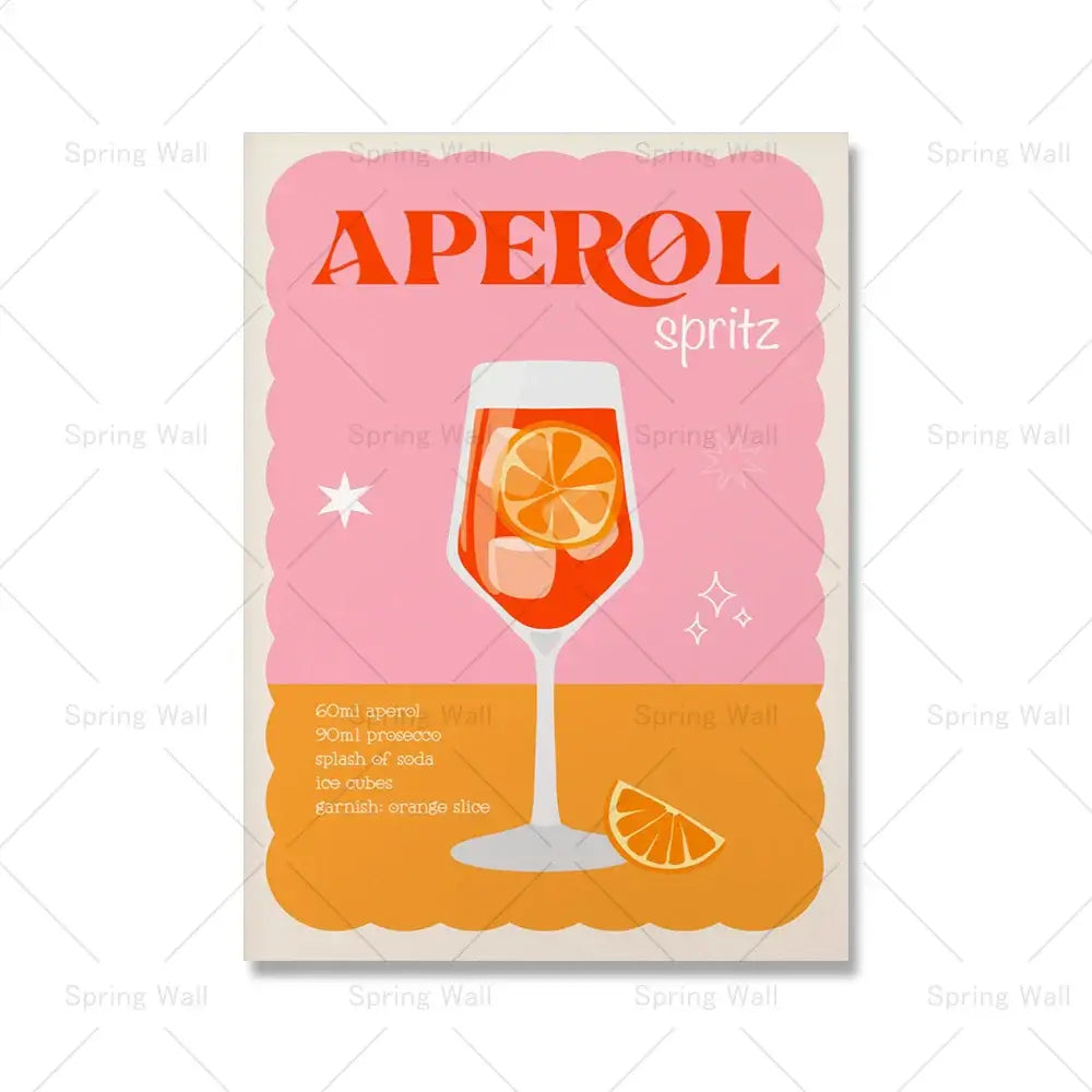 Tableau abstrait sur toile représentant un Aperol Spritz, parfait pour ajouter une touche d'élégance contemporaine à votre intérieur.