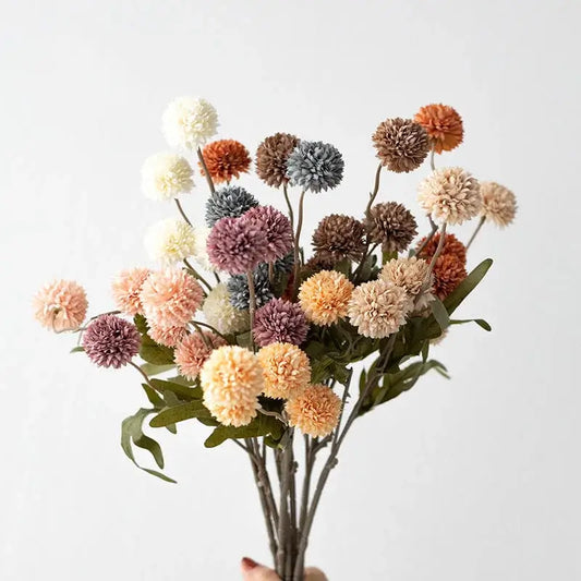 Bouquet de fleurs artificielles pissenlit multicolore - Décoration élégante pour mariage, maison et Noël