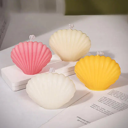 Bougie parfumée en forme de coquillage en cire de soja de couleurs assorties pour une décoration intérieure élégante et apaisante