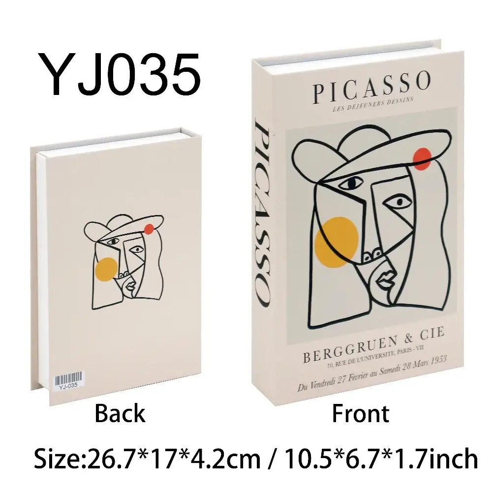 Faux livre décoratif de Picasso moderne pour la décoration intérieure avec dimensions 26.7x17x4.2cm (10.5x6.7x1.7 pouces)