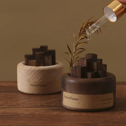 Diffuseur d'huiles essentielles en bois HomeFlower avec pipette ajoutant de l'huile, élégant diffuseur en bois pour aromathérapie et bien-être