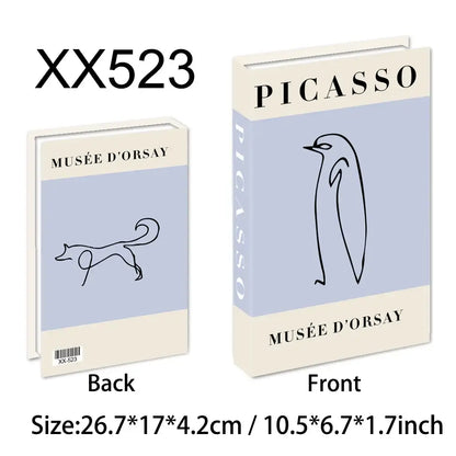 Faux livres de décoration style bohème chic avec couverture Picasso, Musée d'Orsay, dimensions 26.7x17x4.2 cm