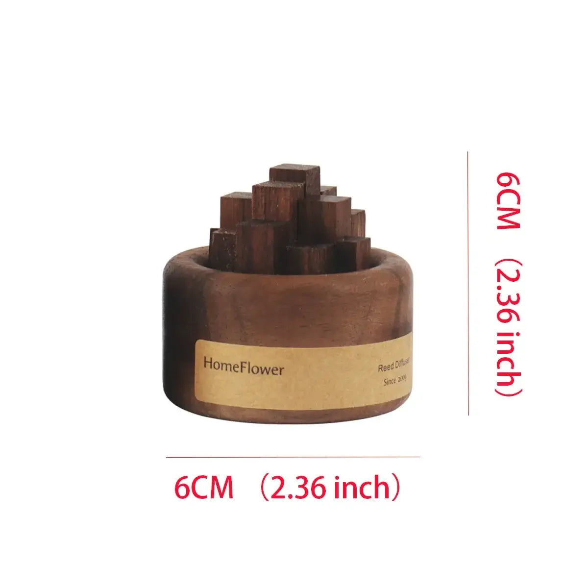 Diffuseur d'huiles essentielles en bois de haute qualité mesure 6cm, diffuseur sans électricité pour une ambiance parfumée et élégante